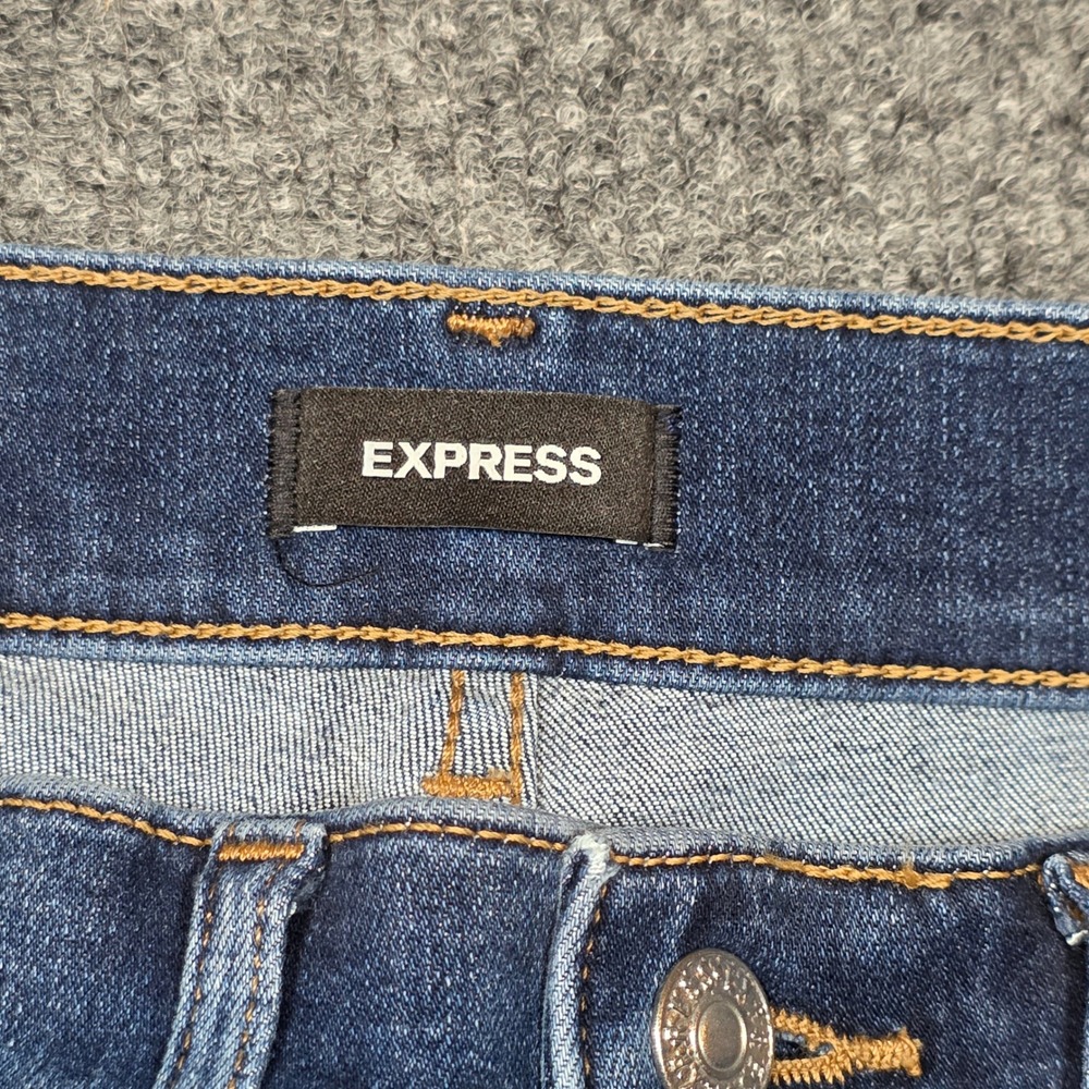 Express Boot High Rise Jeans 6 Long Dark Wash‎ Denim Retro 70s Womens - Picture 9 of 13